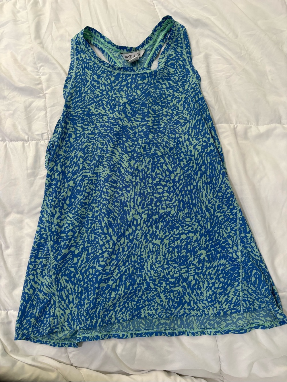 Athleta Teal and Aqua Printed Racerback Tank